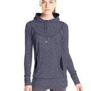 prAna Charcoal Cowl Neck Performance Top Recycled Jersey Size S